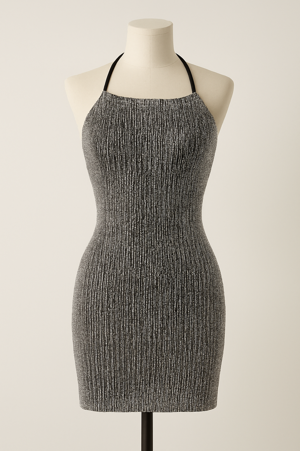 Midnight spark halter mini dress