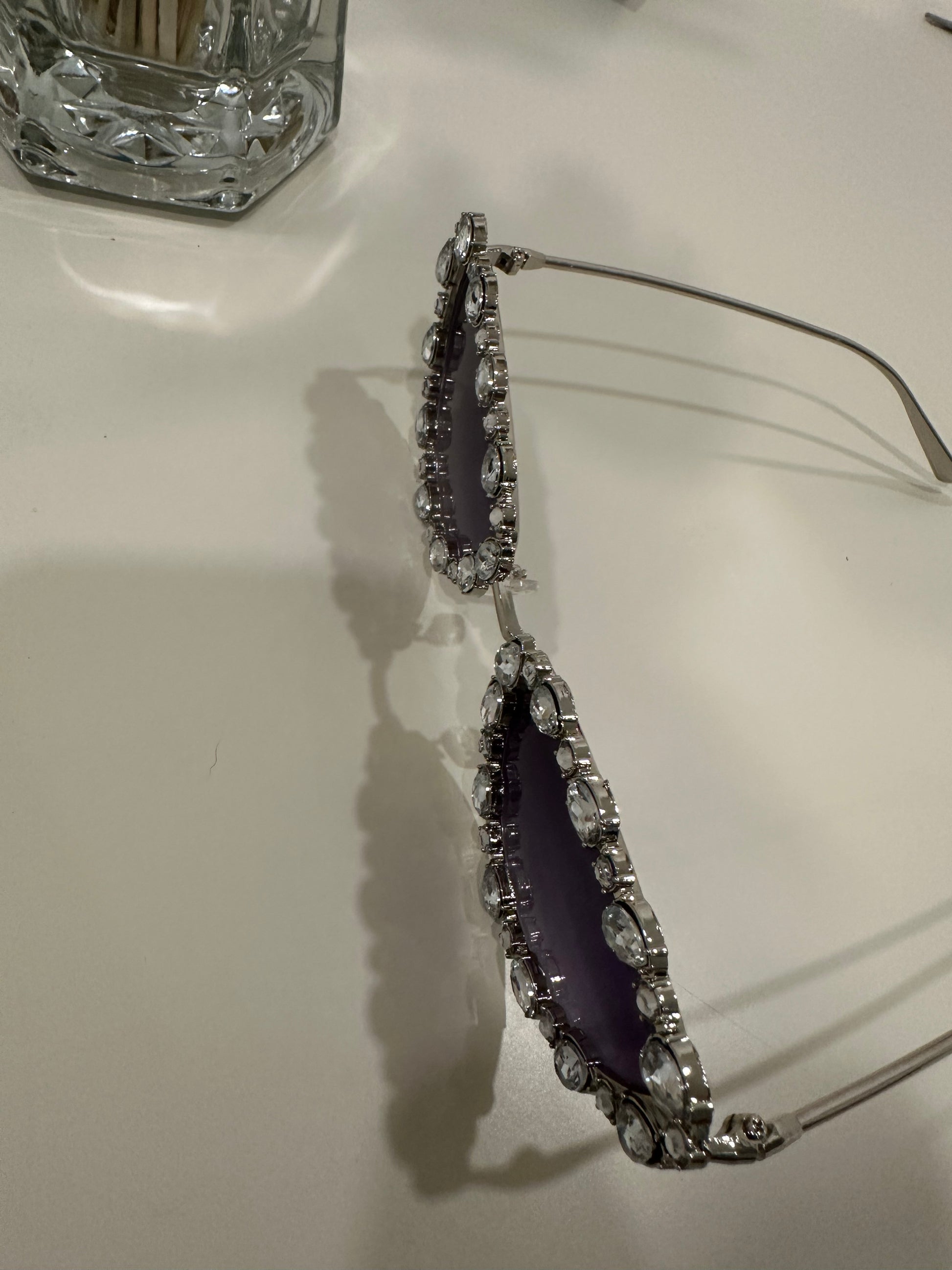 Fancy dazzling silver eye glass