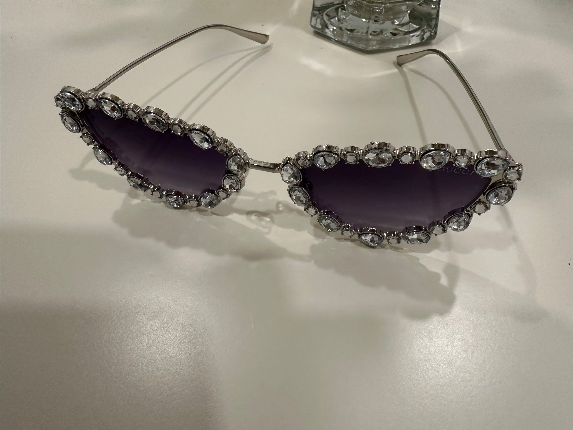 Fancy dazzling silver eye glass
