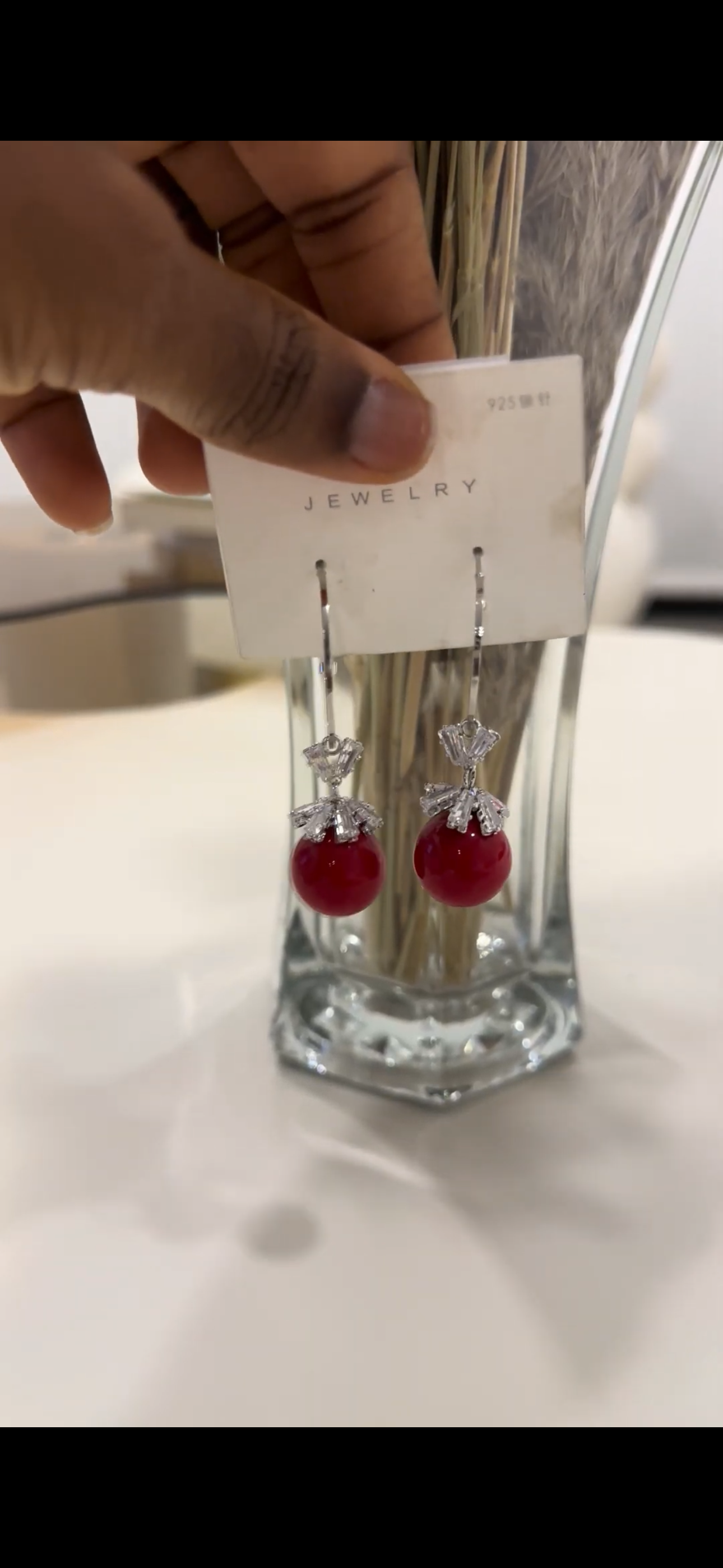 Cherry Luxe drop earrings