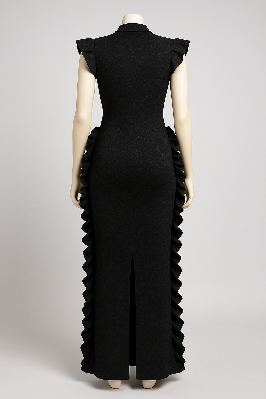 Noir cascade Gown