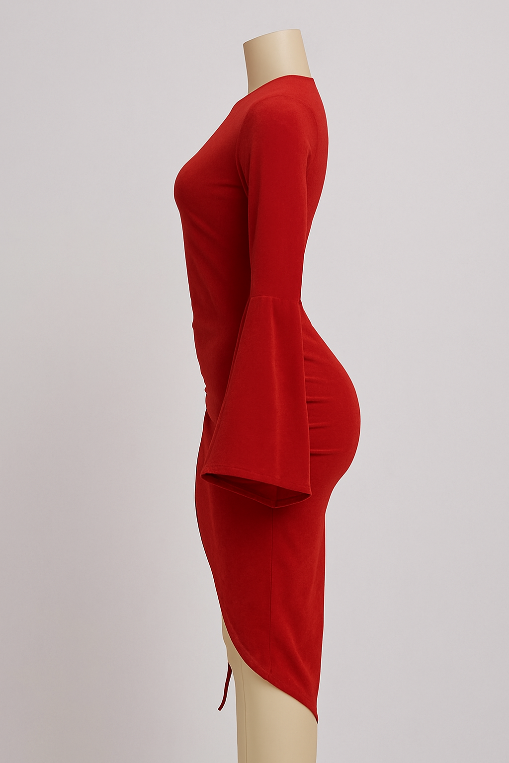 Scarlet Allure Ruched Bell Sleeve dress