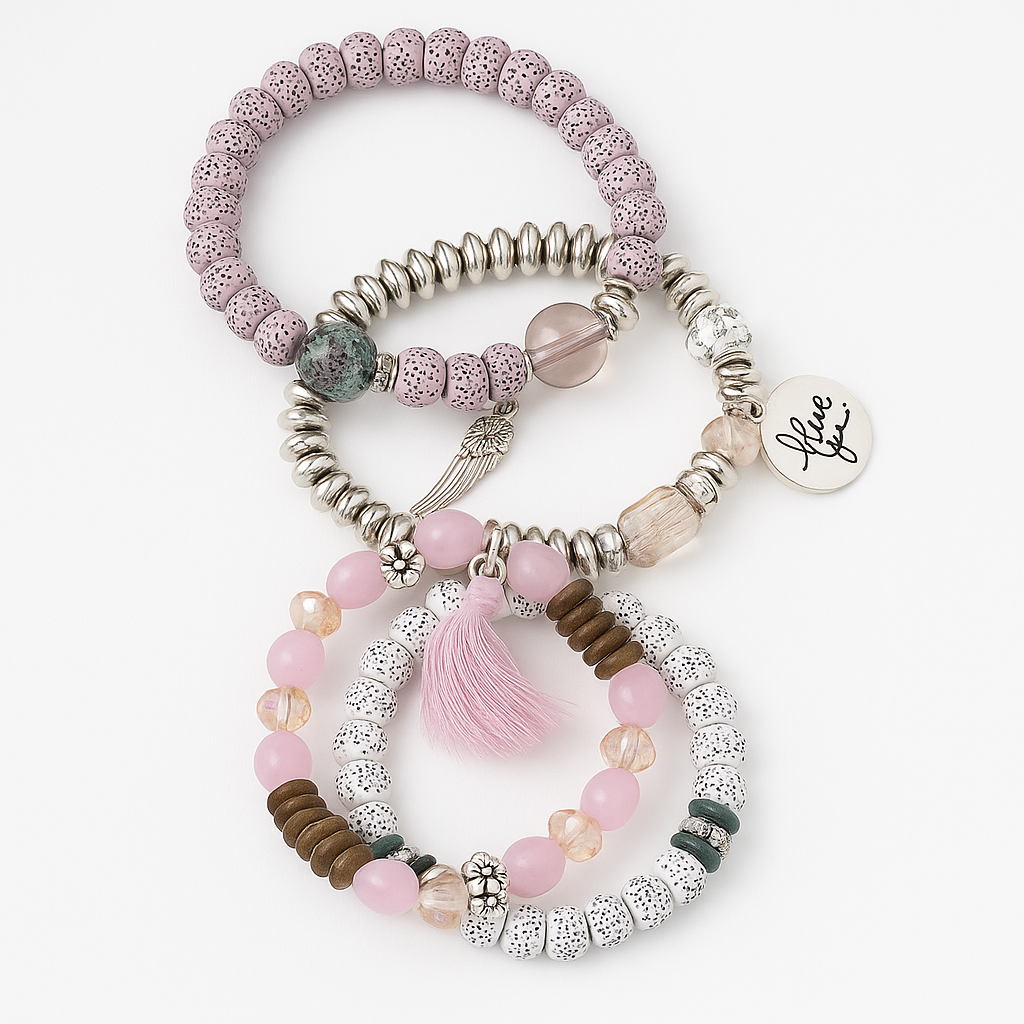 Whisper of love charm bracelet set