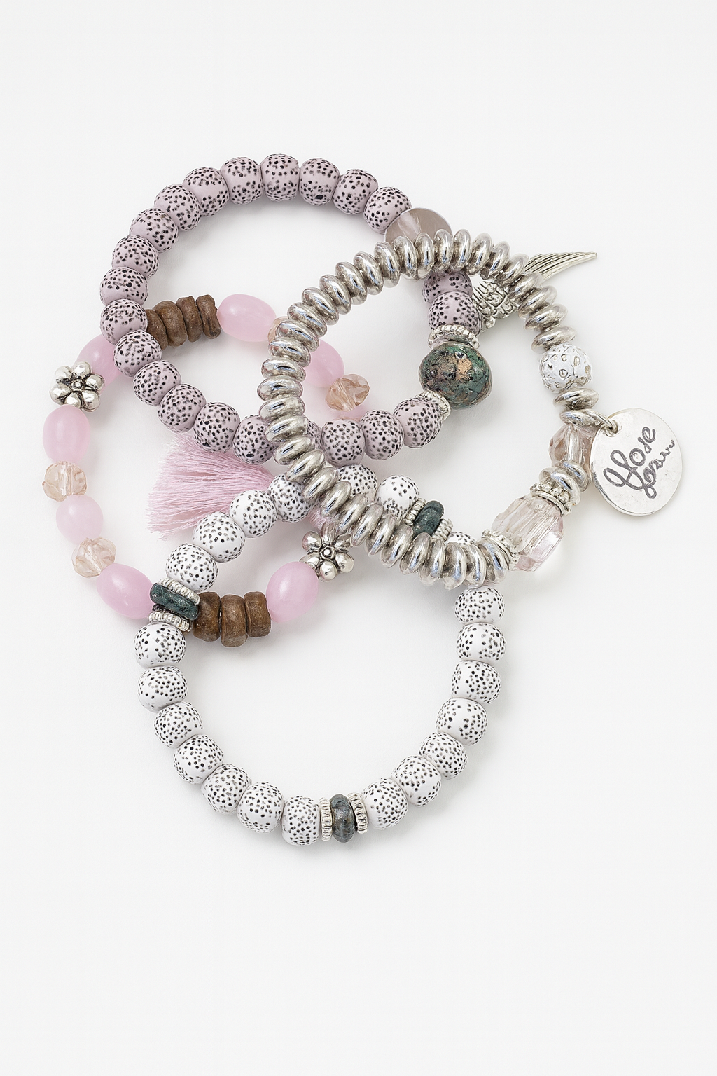 Whisper of love charm bracelet set