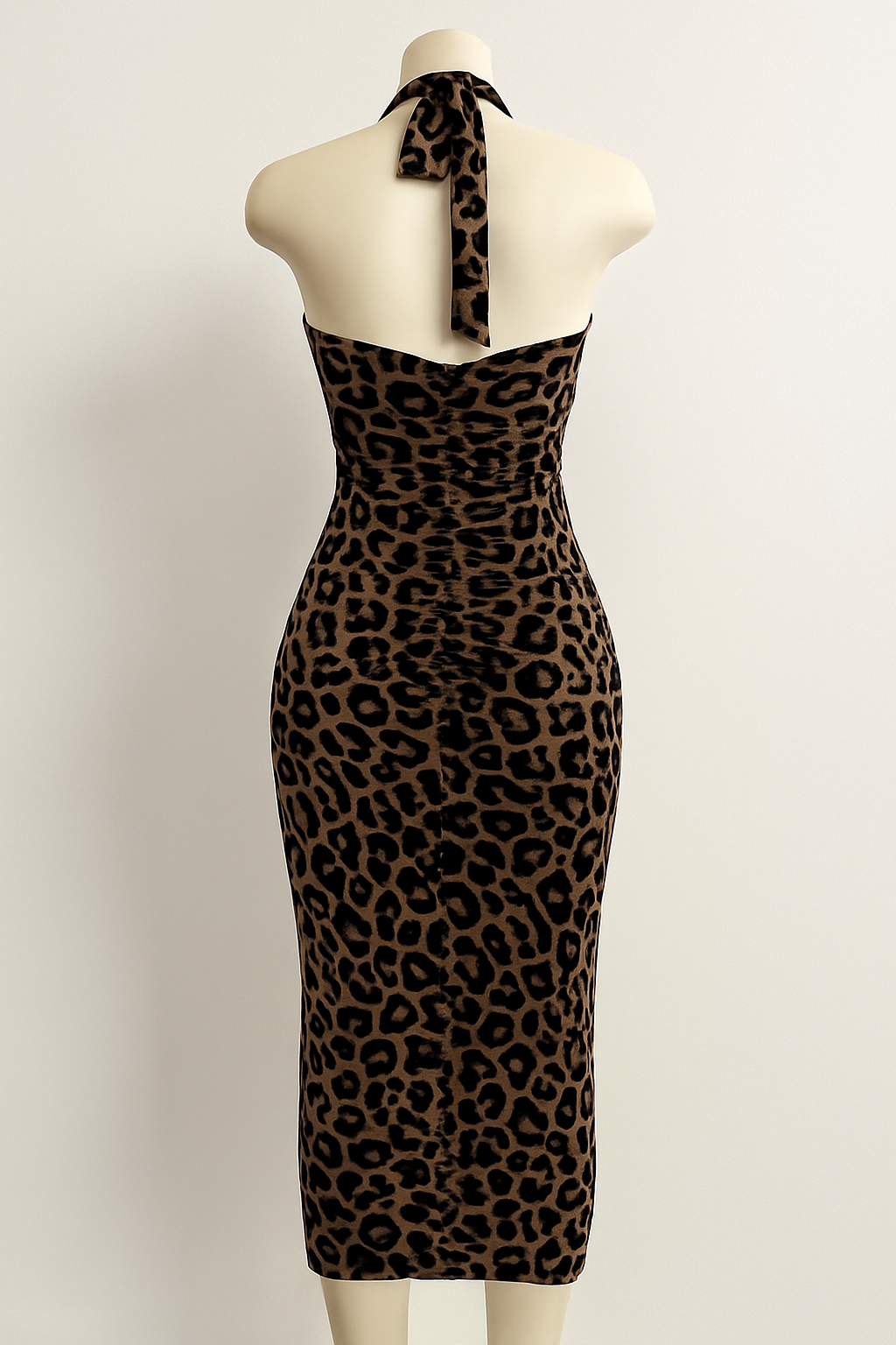Savage Allure One-Shoulder Leopard Midi dress