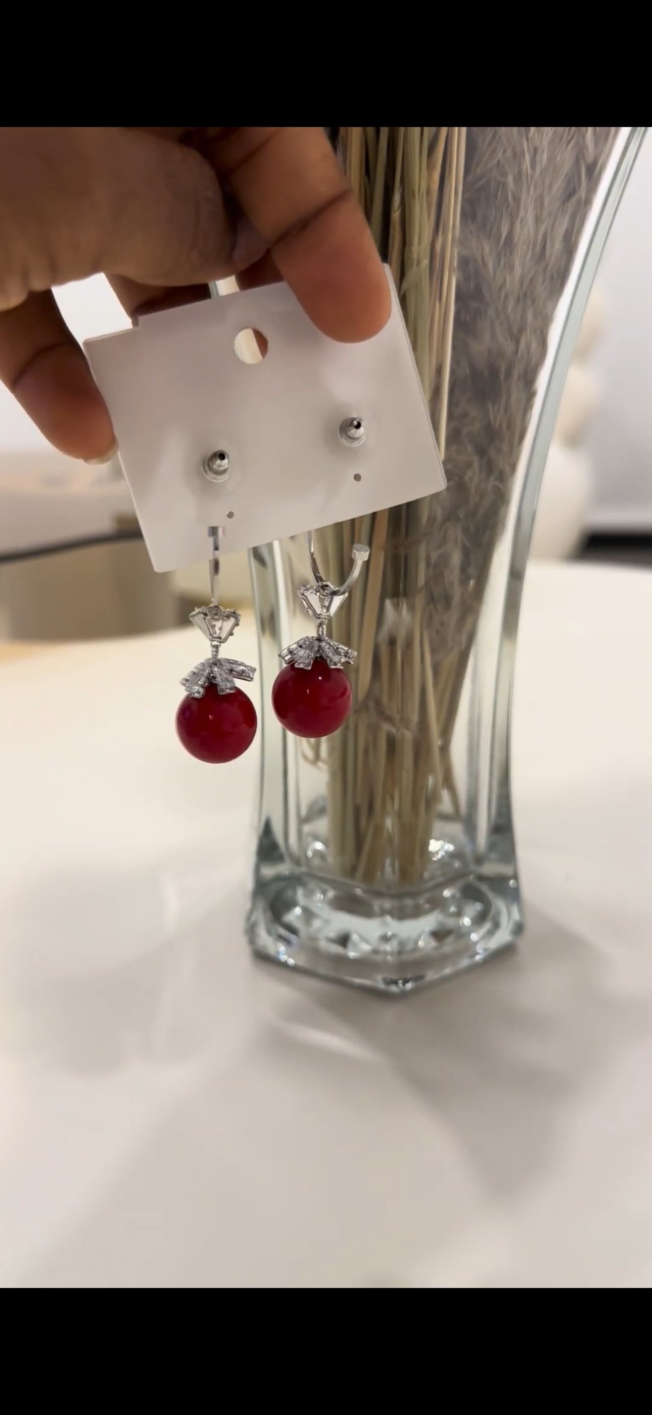 Cherry Luxe drop earrings