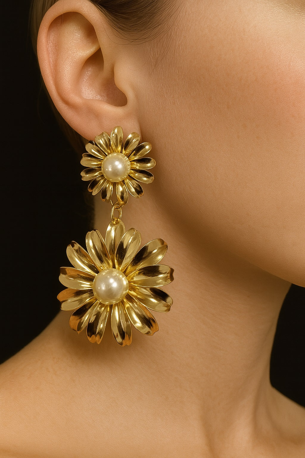Golden Bloom Drop Earrings