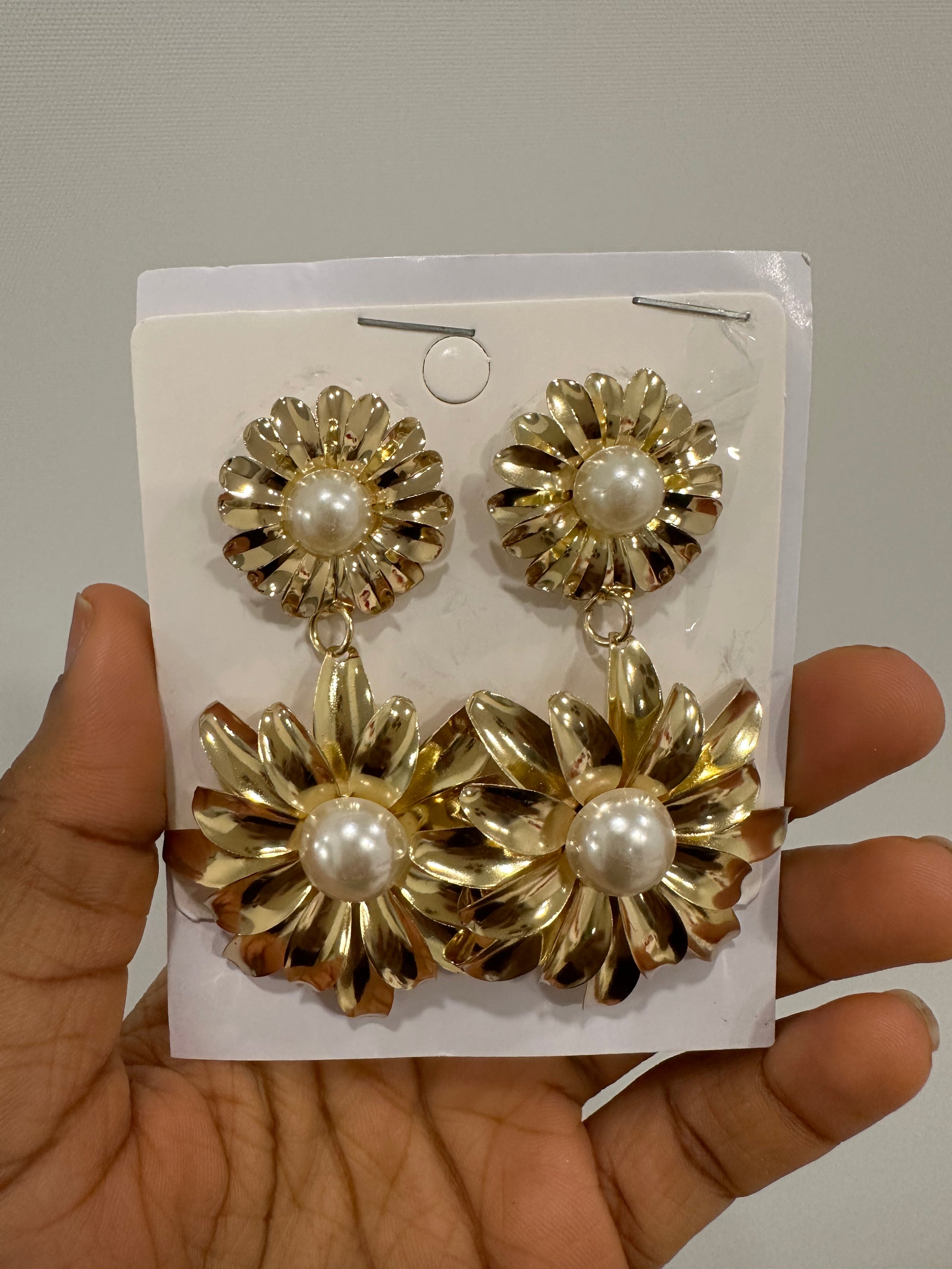 Golden Bloom Drop Earrings